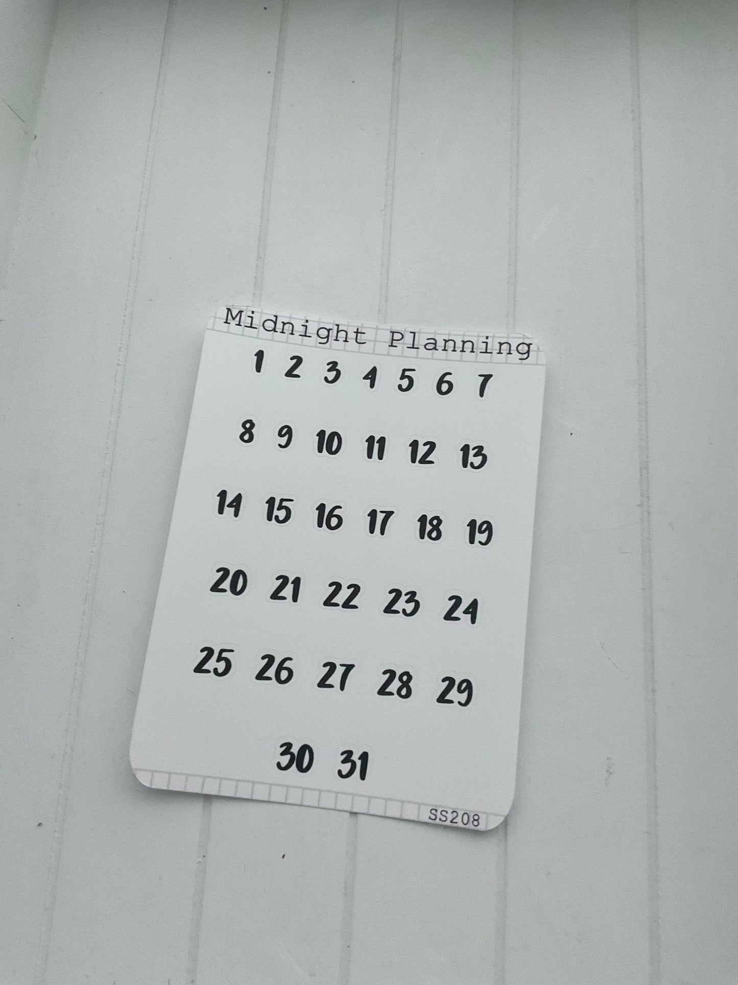 Numbers From One Too Thirty One in Font Six, Functional and Handmade Planner Sticker Sheets