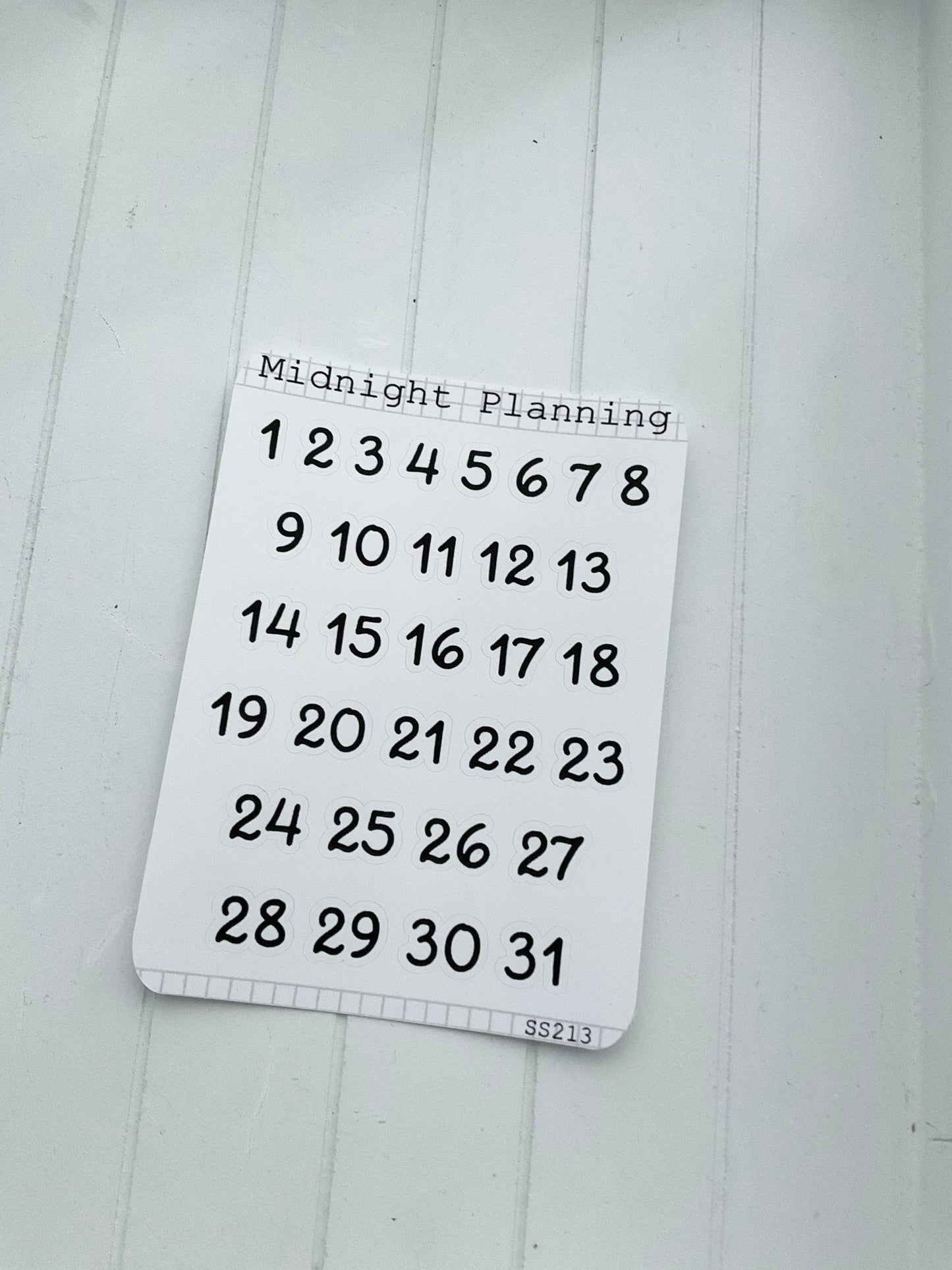 Numbers From One Too Thirty One in Font Three, Functional and Handmade Planner Sticker Sheets