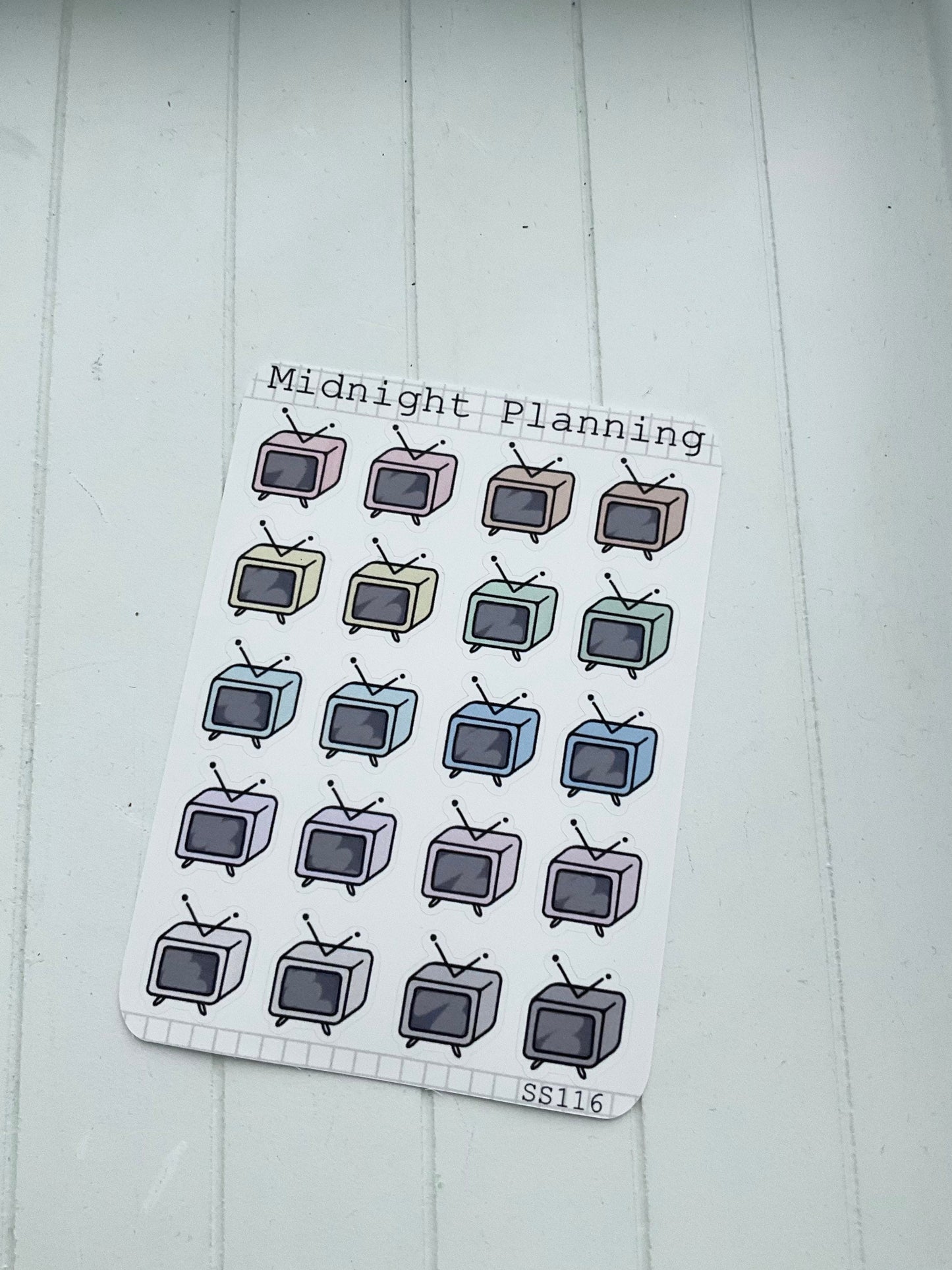 Old Style TV Functional and Handmade Sticker Sheets
