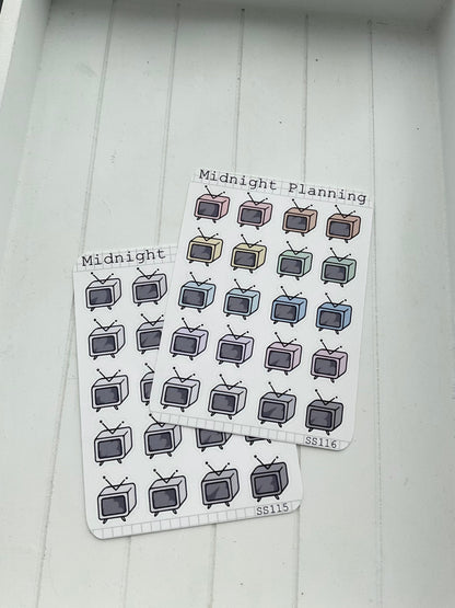 Old Style TV Functional and Handmade Sticker Sheets
