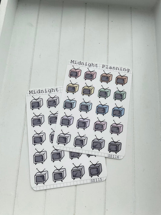 Old Style TV Functional and Handmade Sticker Sheets