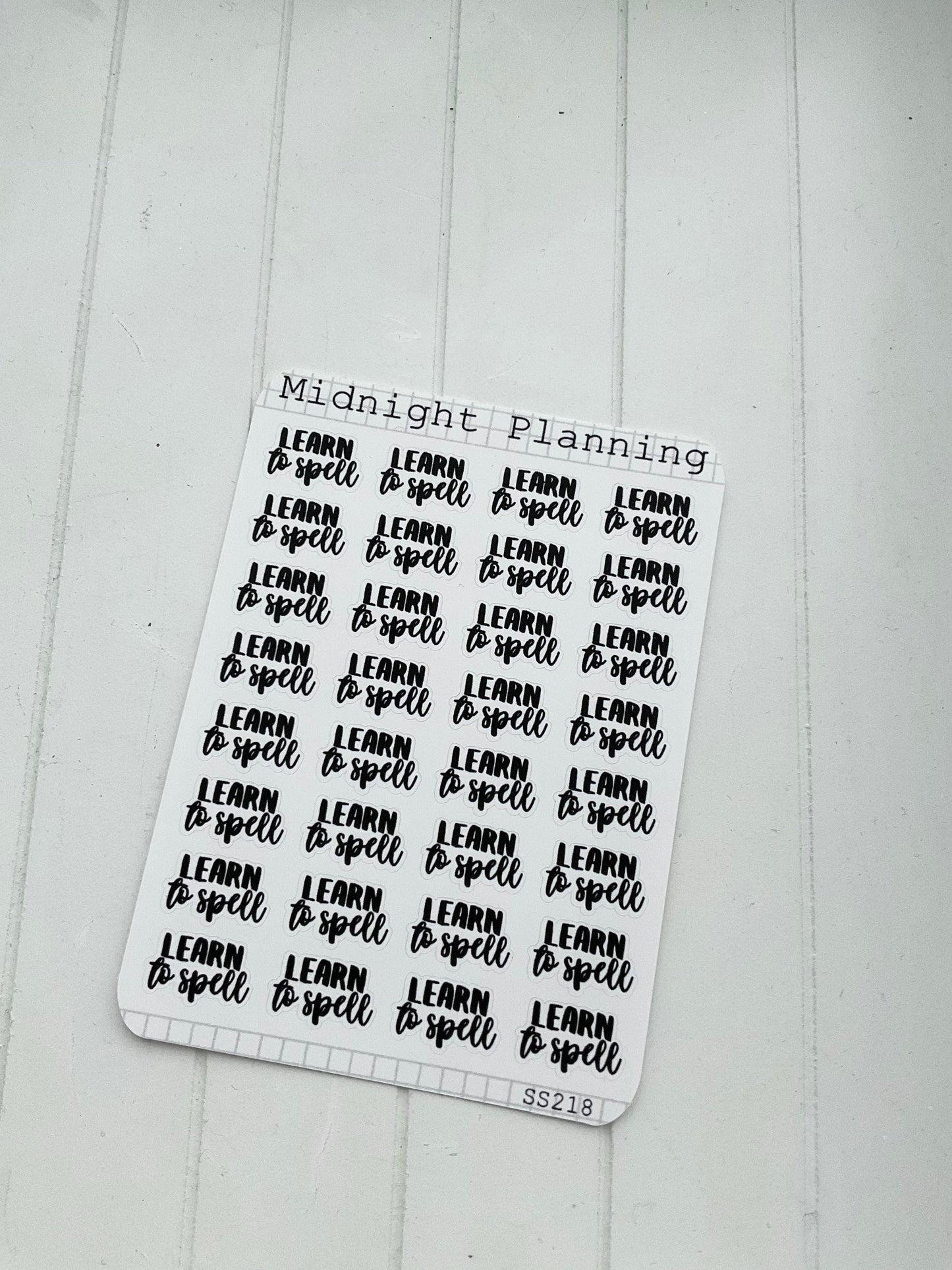 Learn To Spell Script Functional and Handmade Help For Sticker Sheets
