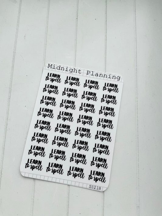 Learn To Spell Script Functional and Handmade Help For Sticker Sheets