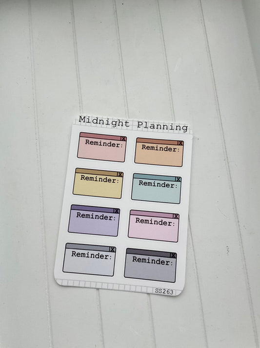 Rainbow Reminder Planner Stickers, Functional and Handmade Stickers