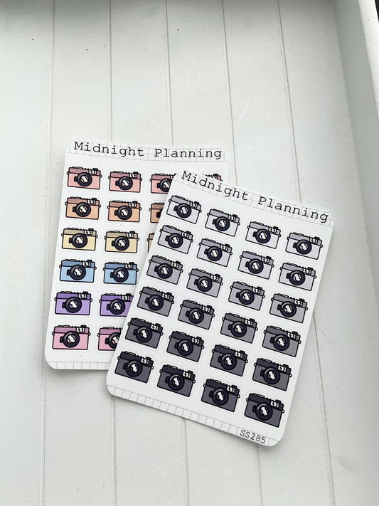 Camera Stickers, Functional and Handmade Sticker Sheets