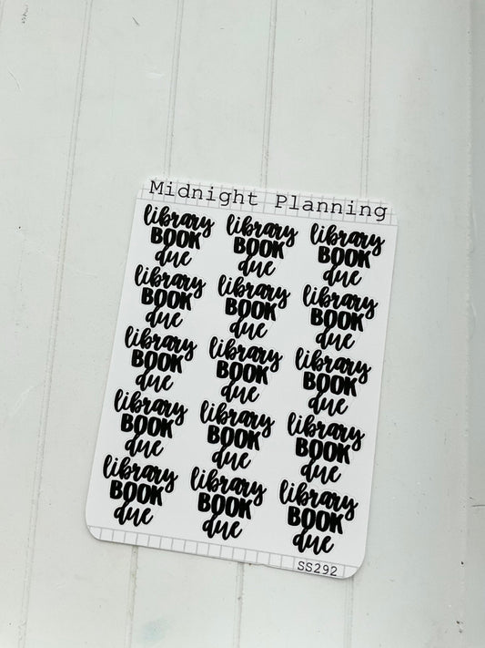 Library Book Due Variant, Script Allocators and Titles That Are Functional and Handmade Planner Sticker Sheets