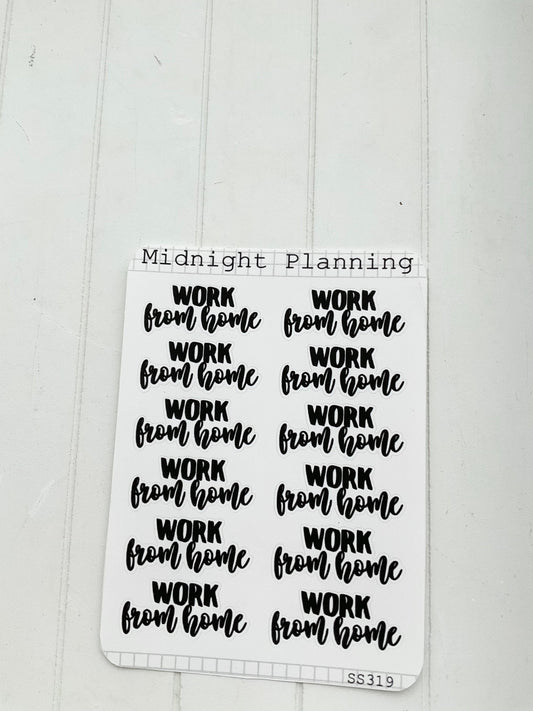 Work From Home, Script Allocators and Titles That Are Functional and Handmade Planner Sticker Sheets
