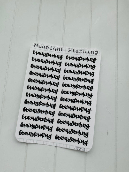 Brainstorming, Script Allocators and Titles That Are Functional and Handmade Planner Sticker Sheets
