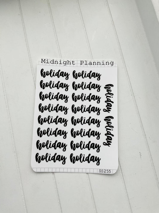 Holiday, Script Allocators and Titles That Are Functional and Handmade Planner Sticker Sheets