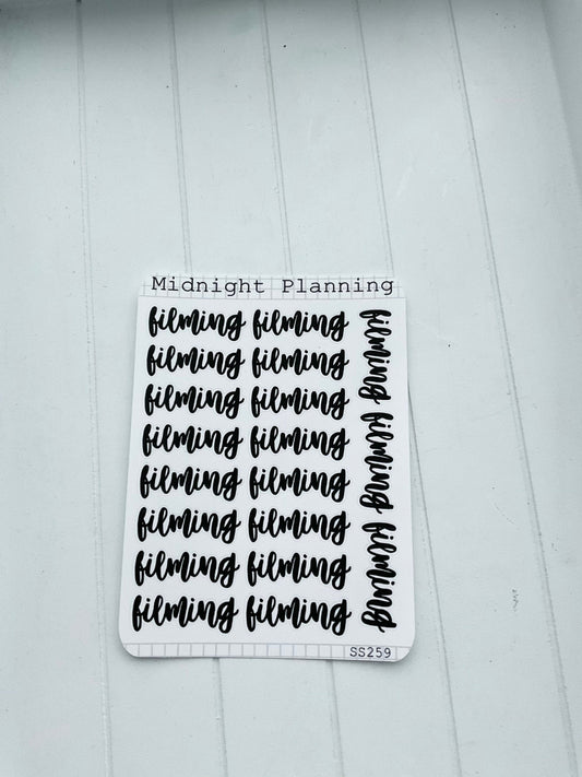 Filming, Script Allocators and Titles That Are Functional and Handmade Planner Sticker Sheets