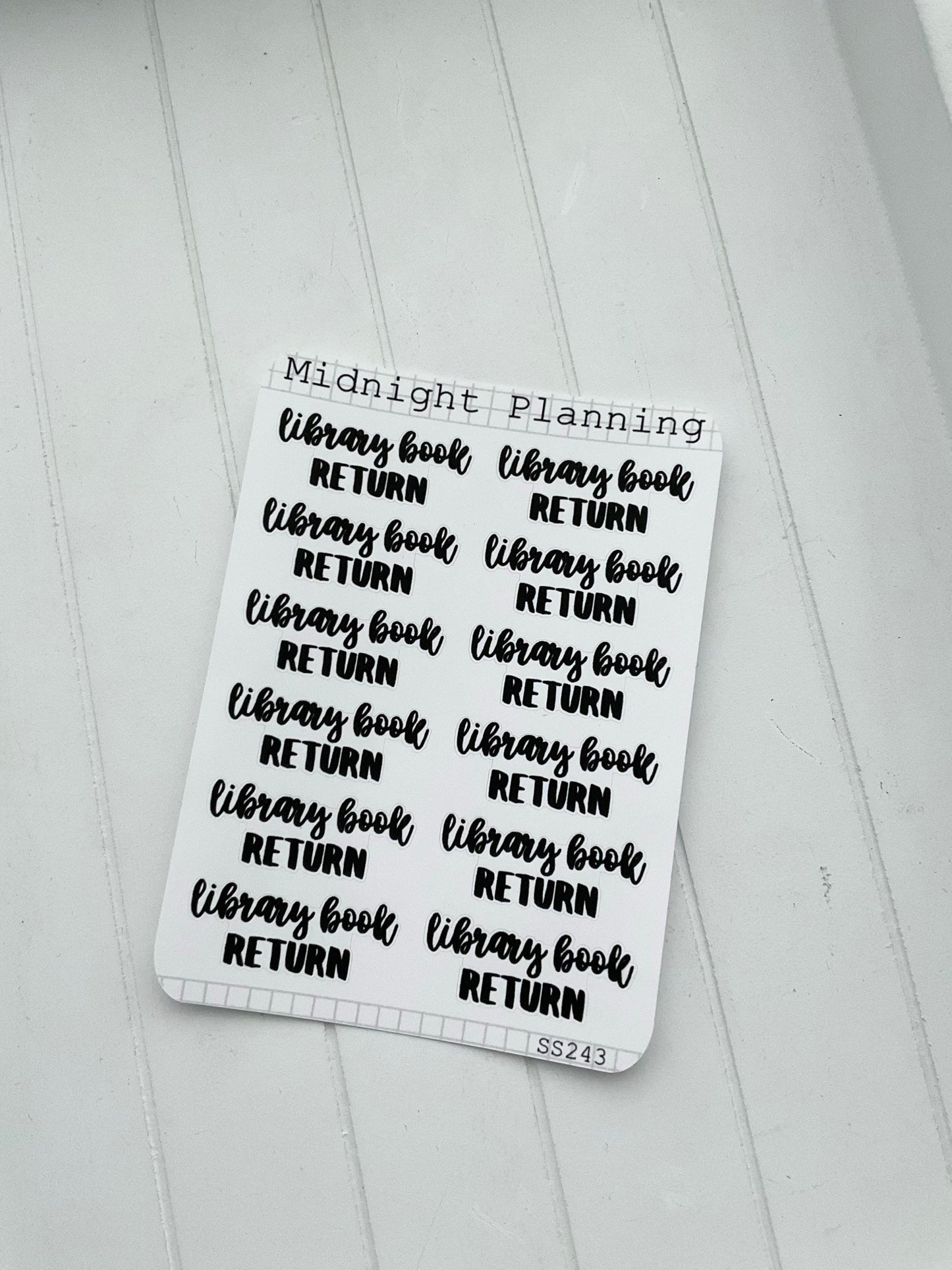 Library Book Return, Script Allocators and Titles That Are Functional and Handmade Planner Sticker Sheets