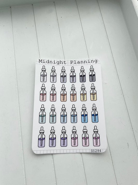 Serum Facial Routine Stickers, That Are Functional and Handmade Planner Sticker Sheets