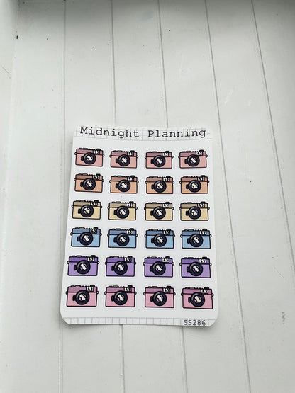 Camera Stickers, Functional and Handmade Sticker Sheets