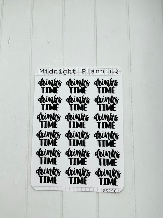 Drinks Time, Script Allocators and Titles That Are Functional and Handmade Planner Sticker Sheets