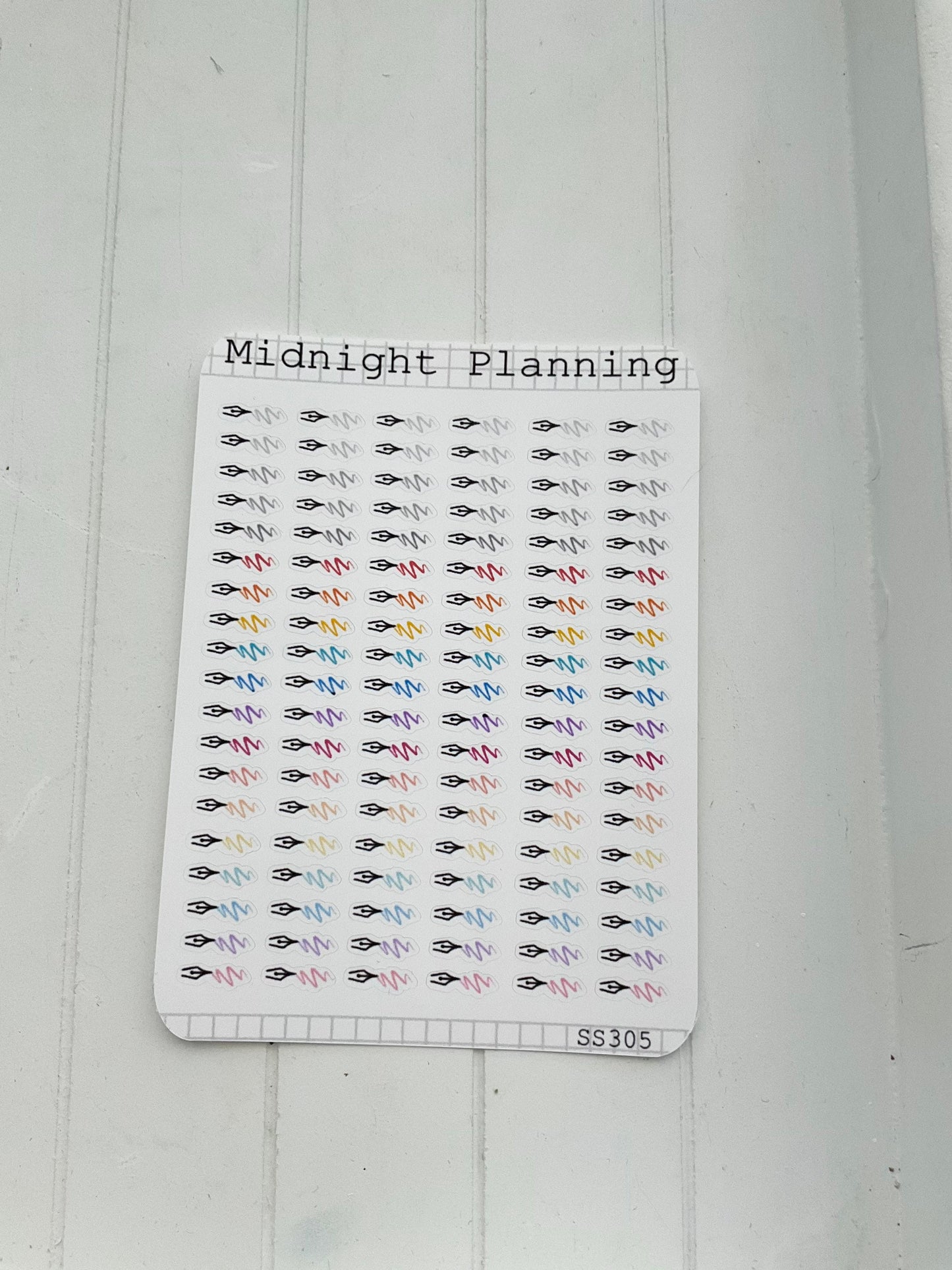 Small Bullet Point Fountain Pen Nib with ink, Functional and Handmade Planner Sticker Sheets