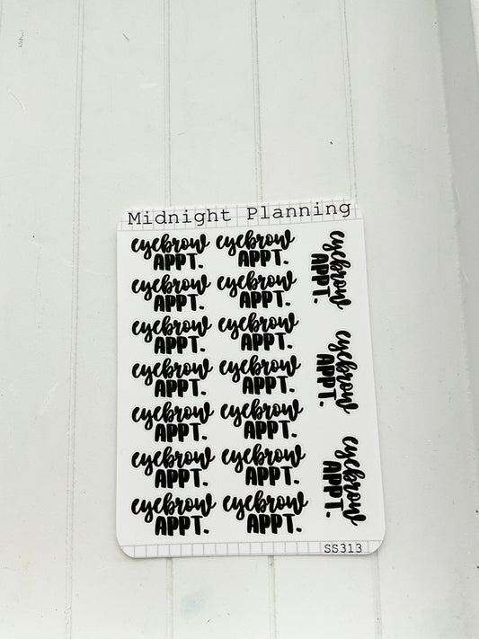 Eyebrow Appointment, Script Allocators and Titles That Are Functional and Handmade Planner Sticker Sheets