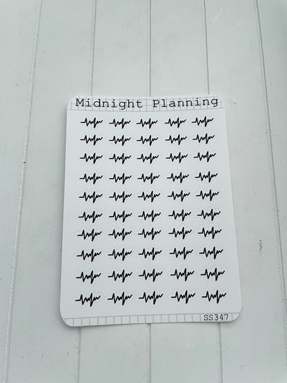 Heart Beat Inspired Bullet Point, Functional and Handmade Planner Sticker Sheets