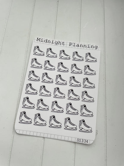 Ice skates, Skating Stickers, That Are Functional and Handmade Planner Sticker Sheets
