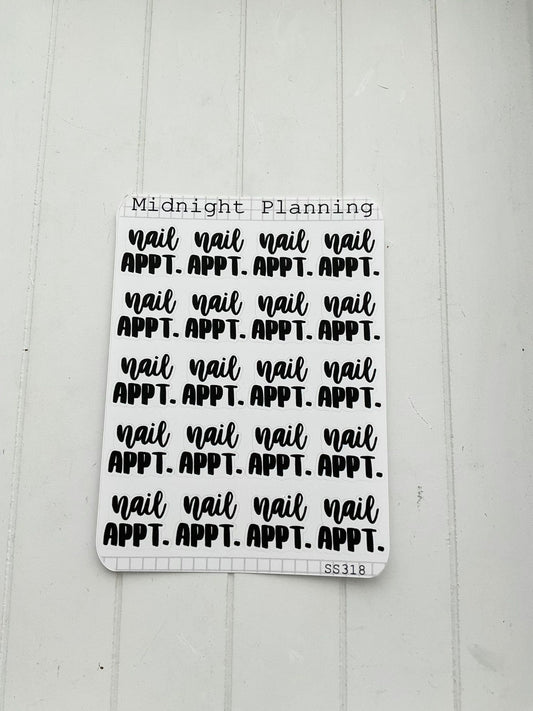 Nail Appointment, Script Allocators and Titles That Are Functional and Handmade Planner Sticker Sheets