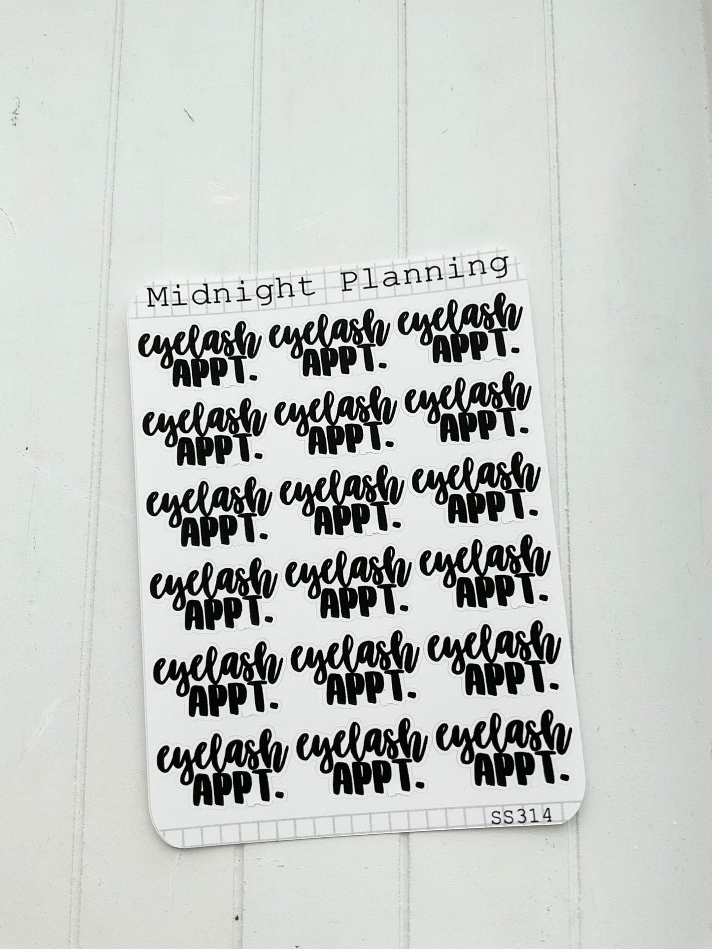 Eyelash Appointment, Script Allocators and Titles That Are Functional and Handmade Planner Sticker Sheets