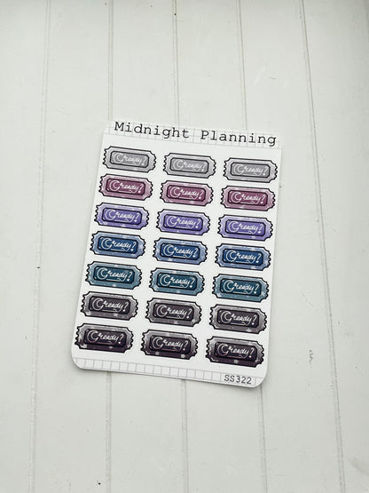 Tickets, Event, Show, Game Marker Stickers, Functional and Handmade Stickers