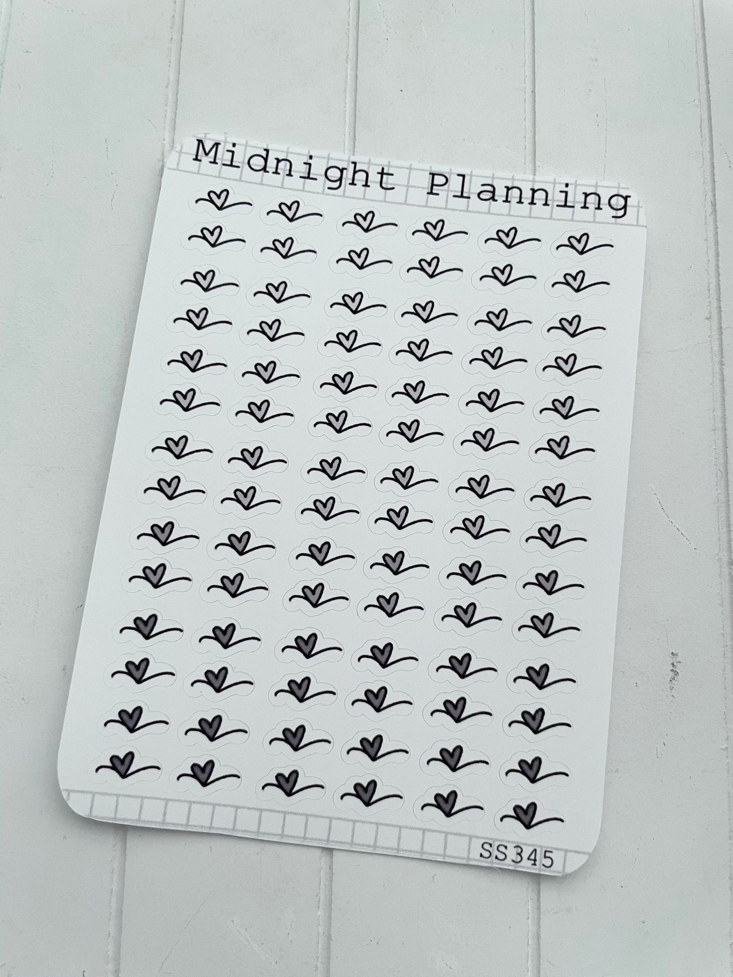 Heart Scribble Bullet Point, Functional and Handmade Planner Sticker Sheets
