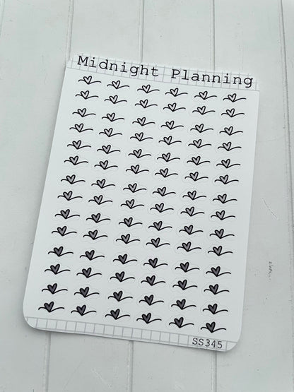 Heart Scribble Bullet Point, Functional and Handmade Planner Sticker Sheets