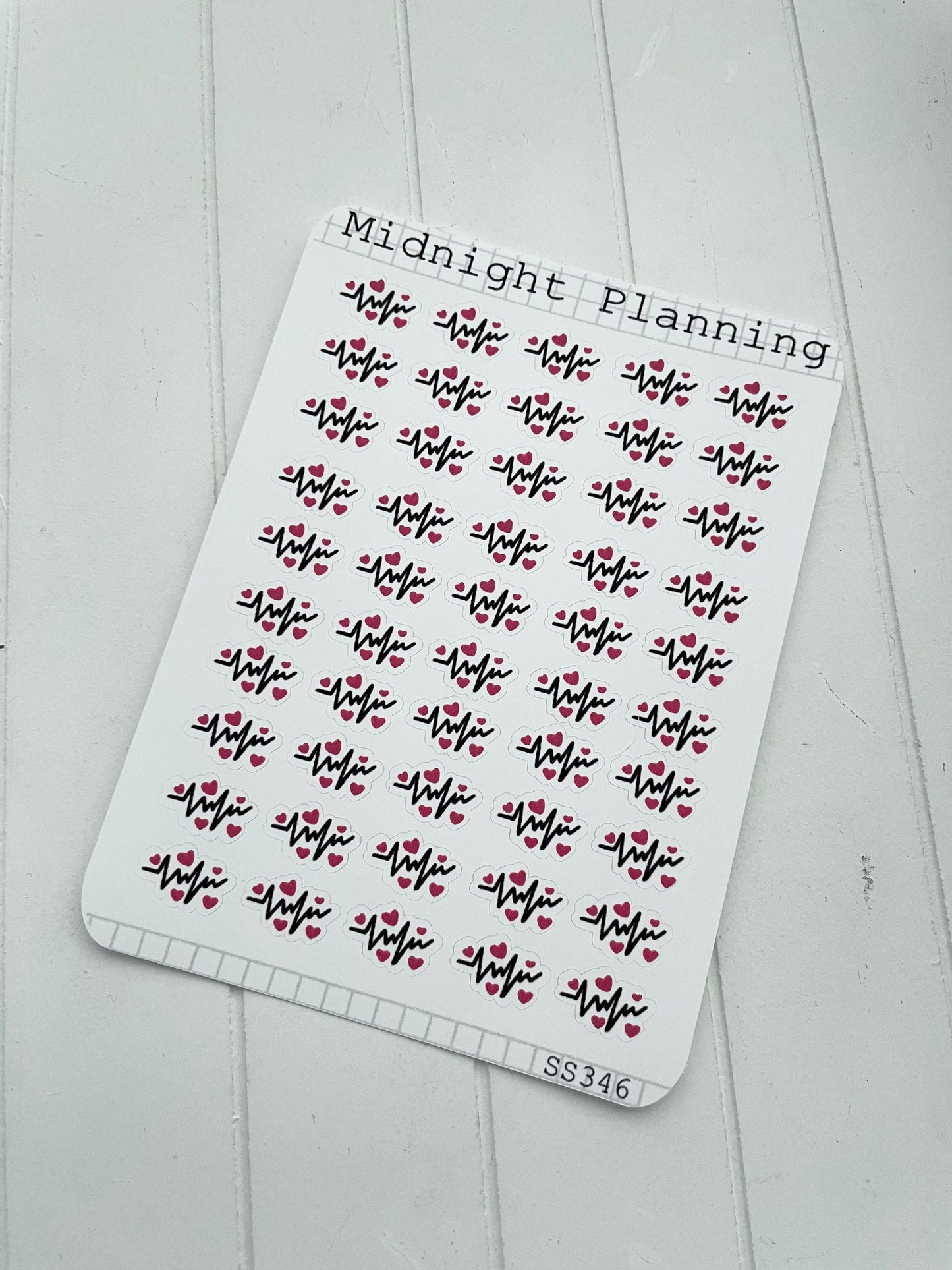 Heart Beat Inspired Bullet Point, Functional and Handmade Planner Sticker Sheets