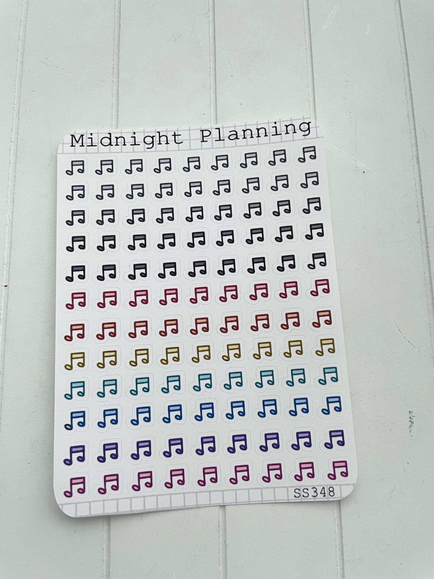 Music Note Bullet Point, Functional and Handmade Planner Sticker Sheets