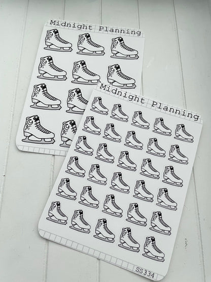 Ice skates, Skating Stickers, That Are Functional and Handmade Planner Sticker Sheets