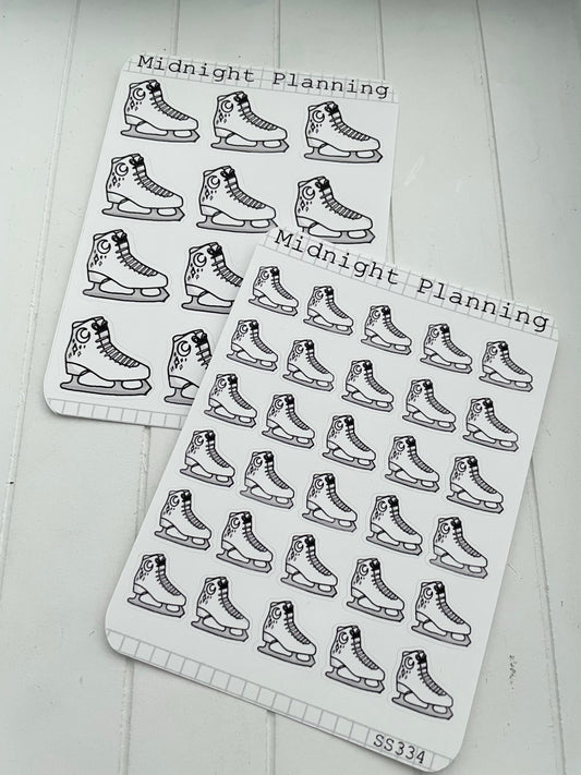 Ice skates, Skating Stickers, That Are Functional and Handmade Planner Sticker Sheets