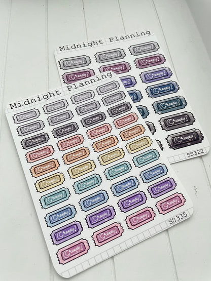 Tickets, Event, Show, Game Marker Stickers, Functional and Handmade Stickers