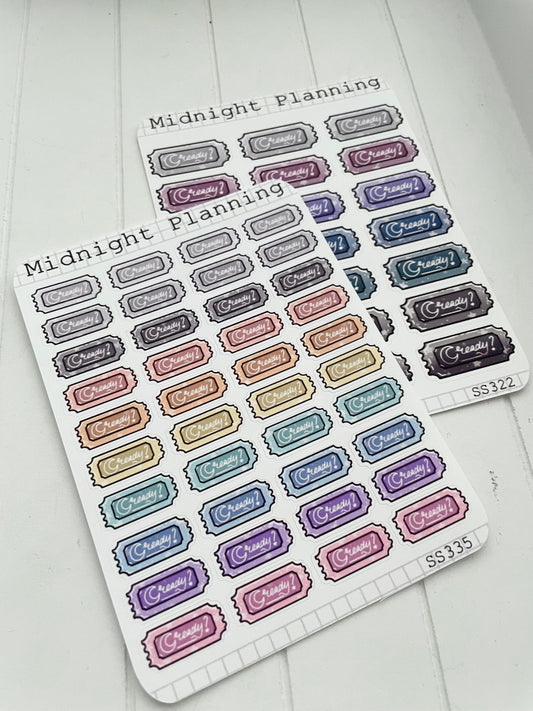 Tickets, Event, Show, Game Marker Stickers, Functional and Handmade Stickers
