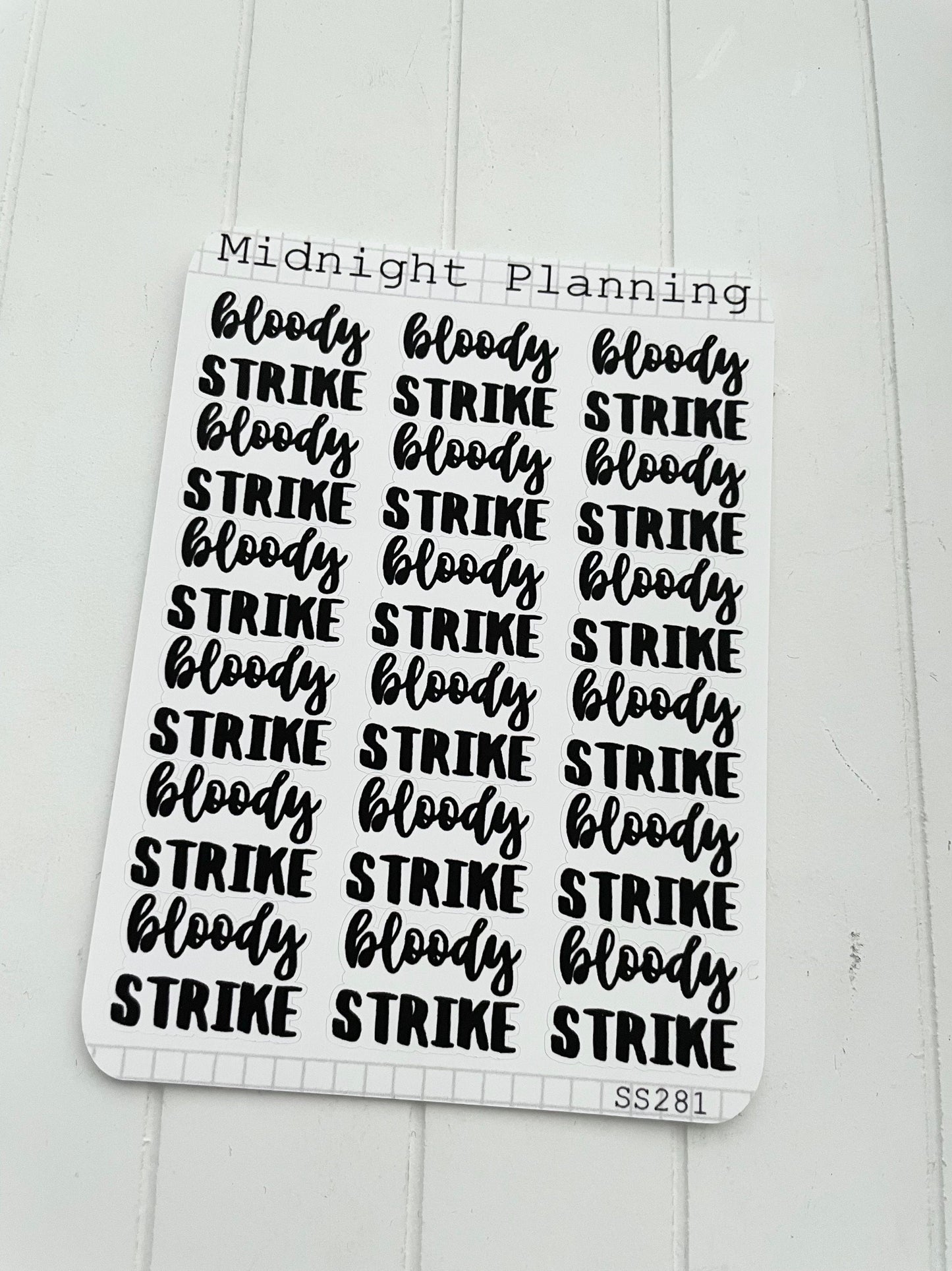 Bloody Strike, Script Allocators and Titles That Are Functional and Handmade Planner Sticker Sheets