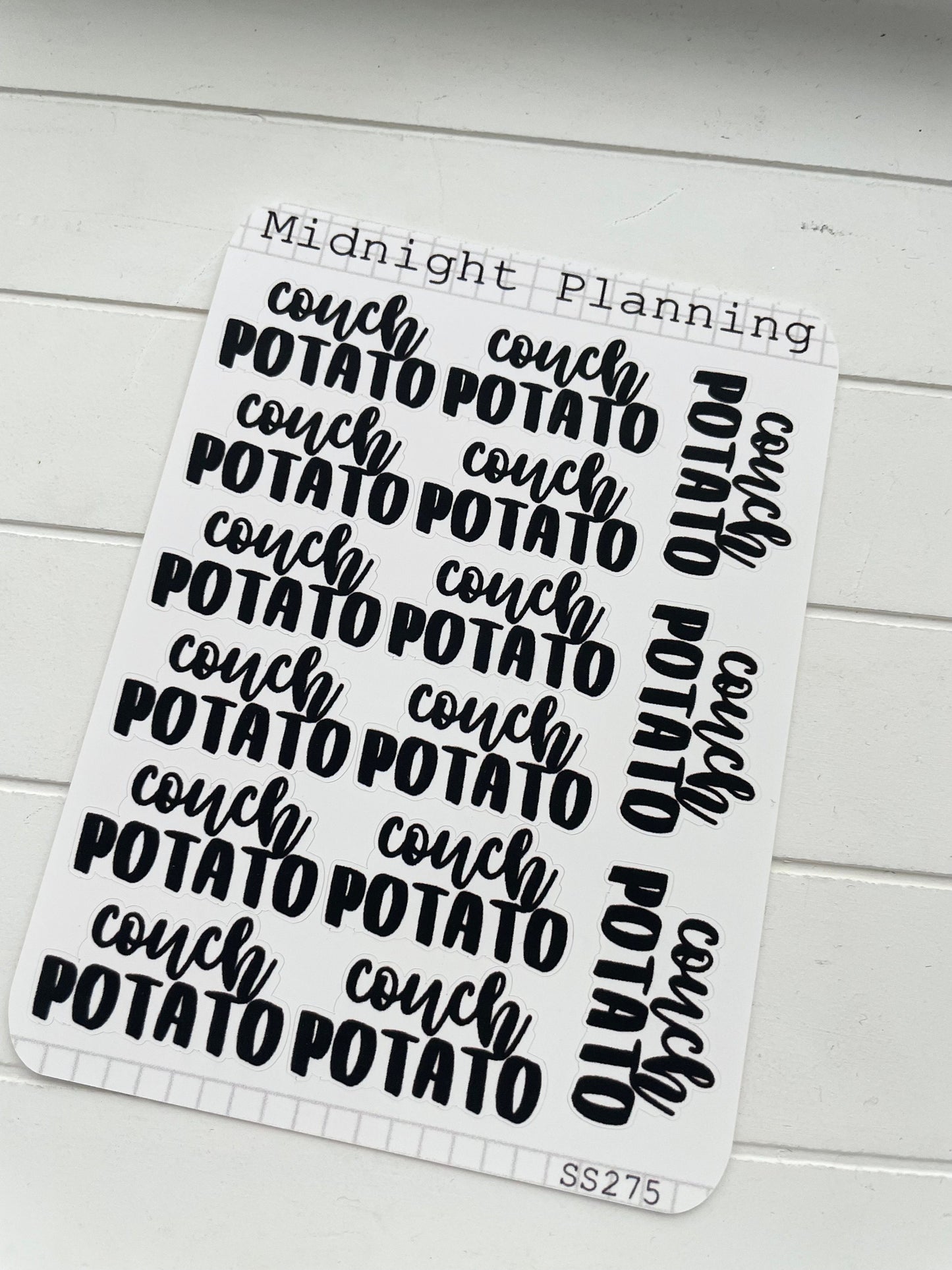 Couch Potato, Script Allocators and Titles That Are Functional and Handmade Planner Sticker Sheets