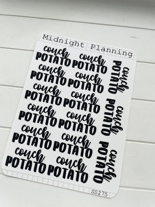 Couch Potato, Script Allocators and Titles That Are Functional and Handmade Planner Sticker Sheets