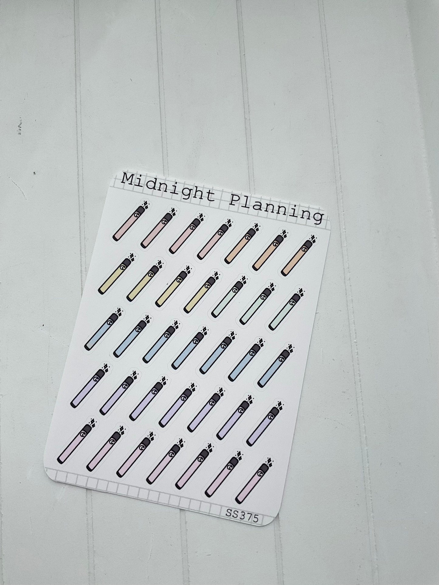 Vape, Functional and Handmade Planner Sticker Sheets