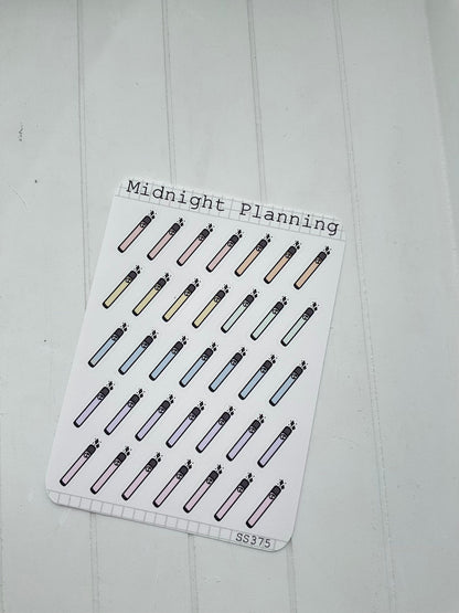 Vape, Functional and Handmade Planner Sticker Sheets