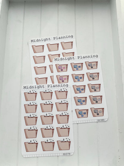Paper Folder, Work, Functional and Handmade Planner Sticker Sheets
