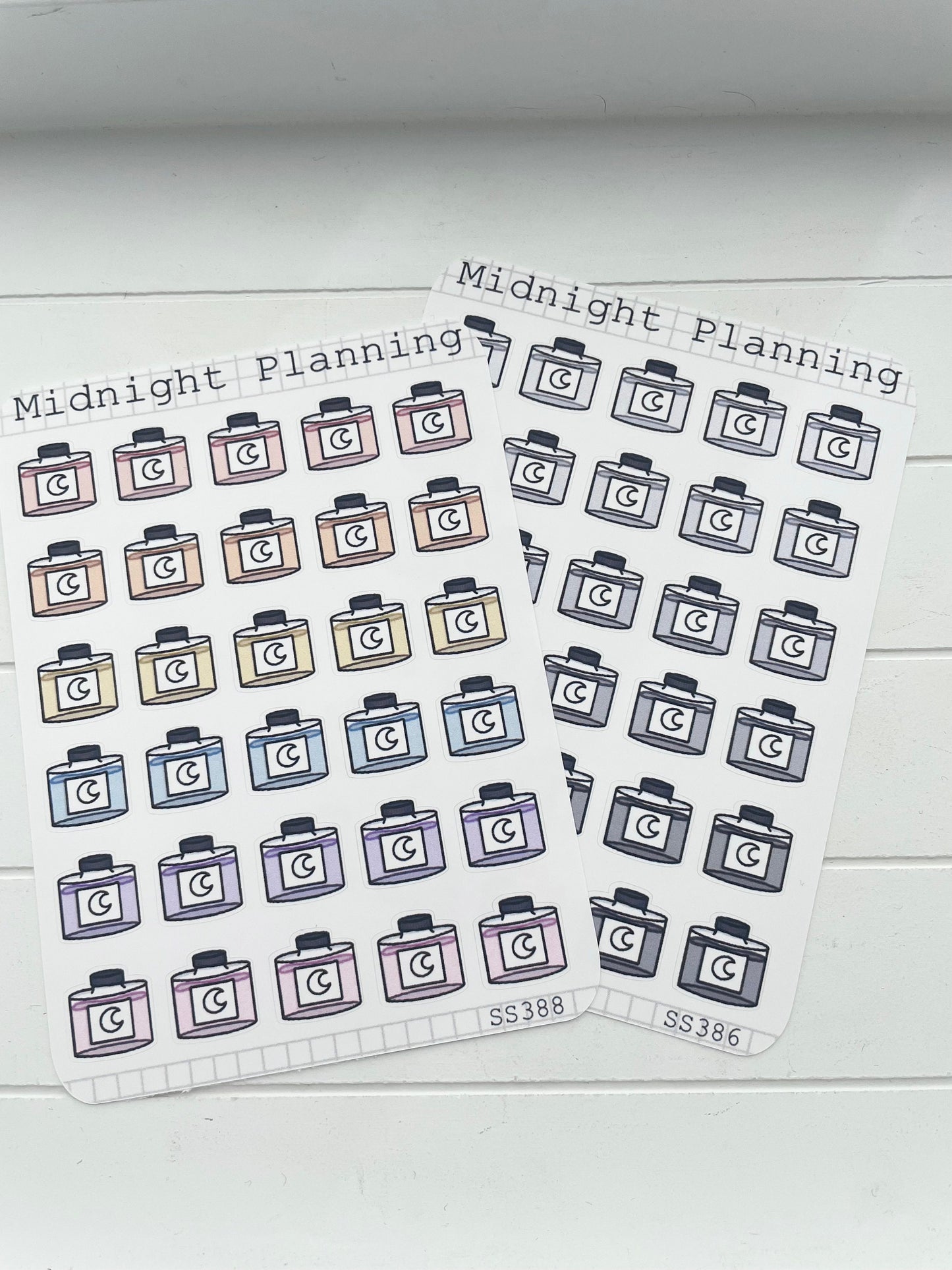 Ink Jar, Fountain Pen Ink, Functional and Handmade Planner Sticker Sheets