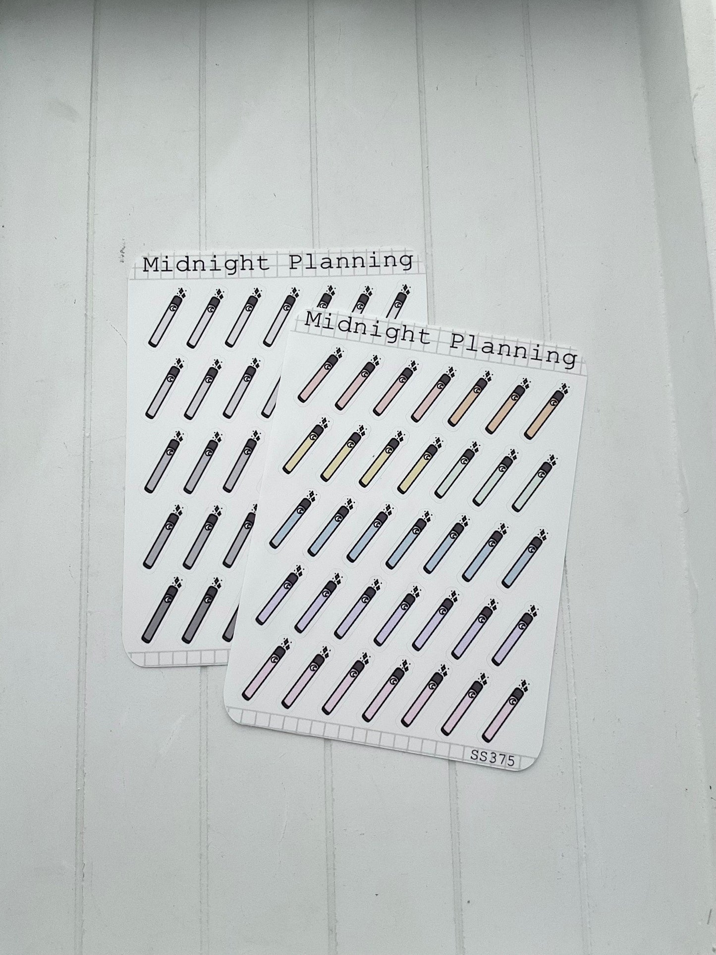 Vape, Functional and Handmade Planner Sticker Sheets