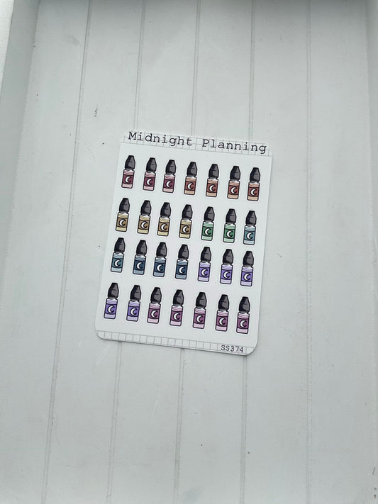 Vape, E-liquid, Functional and Handmade Planner Sticker Sheets