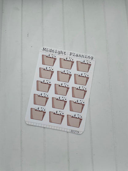 Paper Folder, Work, Functional and Handmade Planner Sticker Sheets