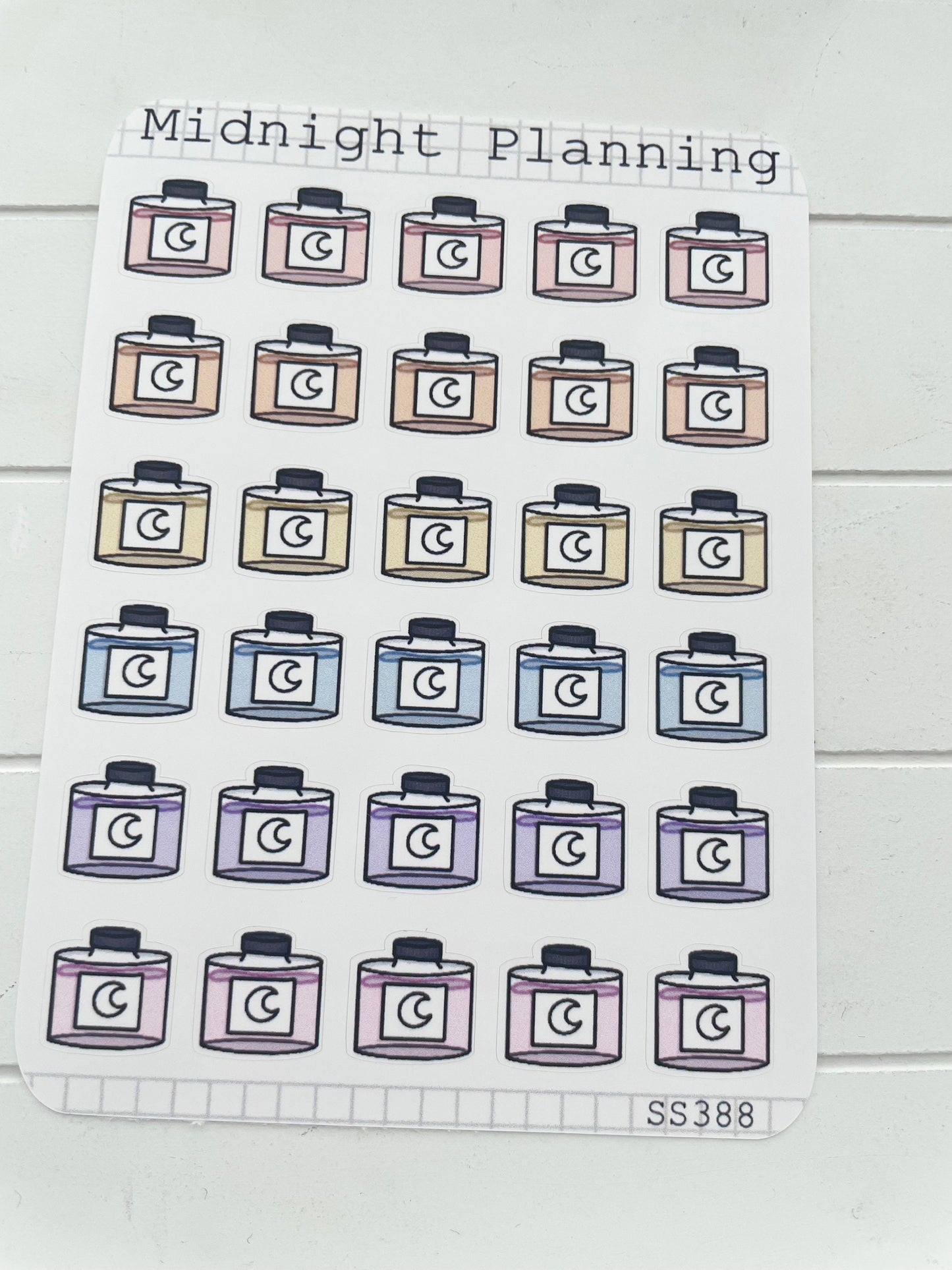 Ink Jar, Fountain Pen Ink, Functional and Handmade Planner Sticker Sheets