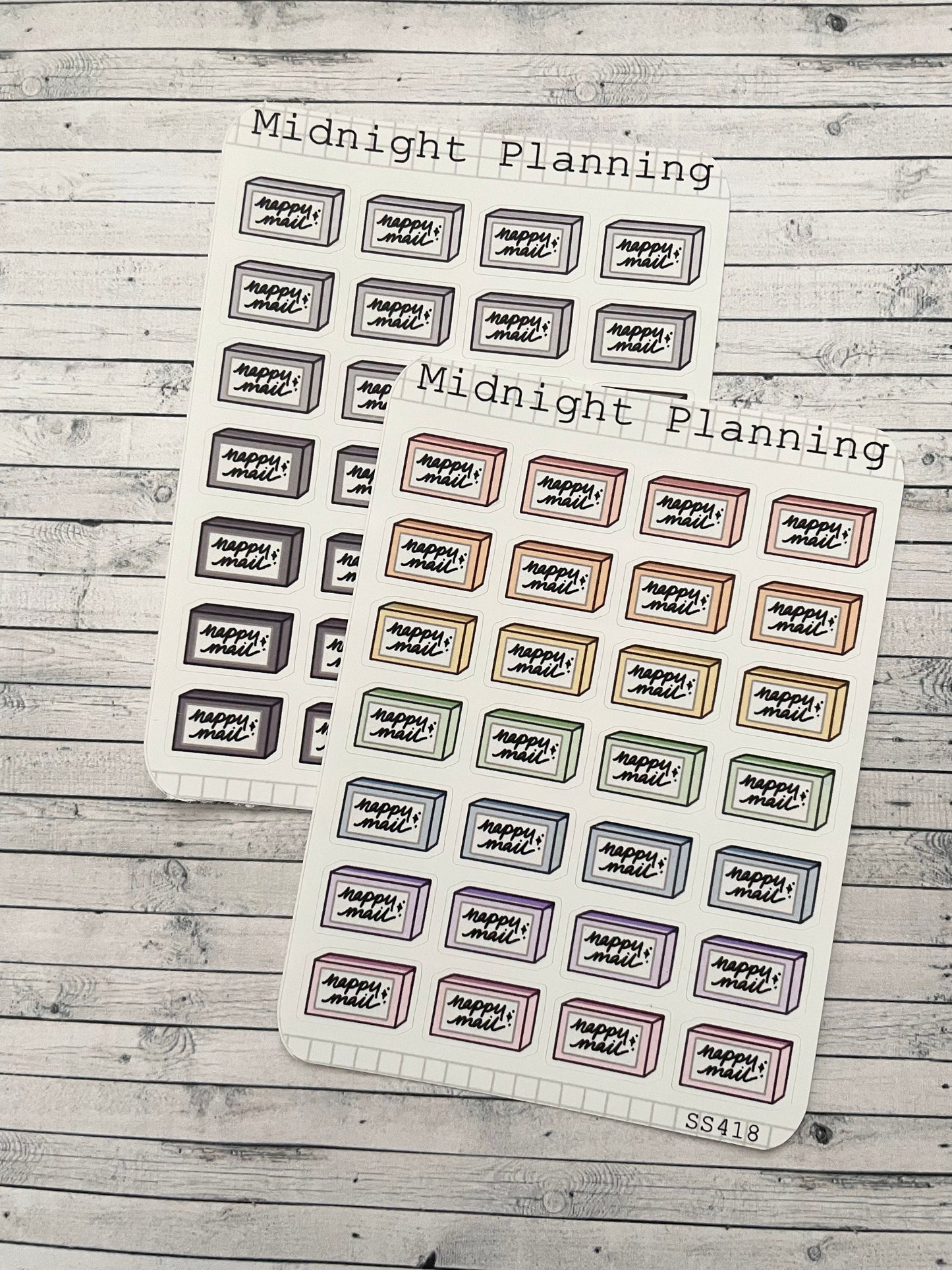 Happy Mail, Parcel Sticker Sheet, Functional and Handmade Stickers