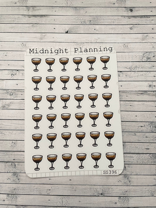 Espresso Martini Stickers, Functional and Handmade Planner Sticker Sheets
