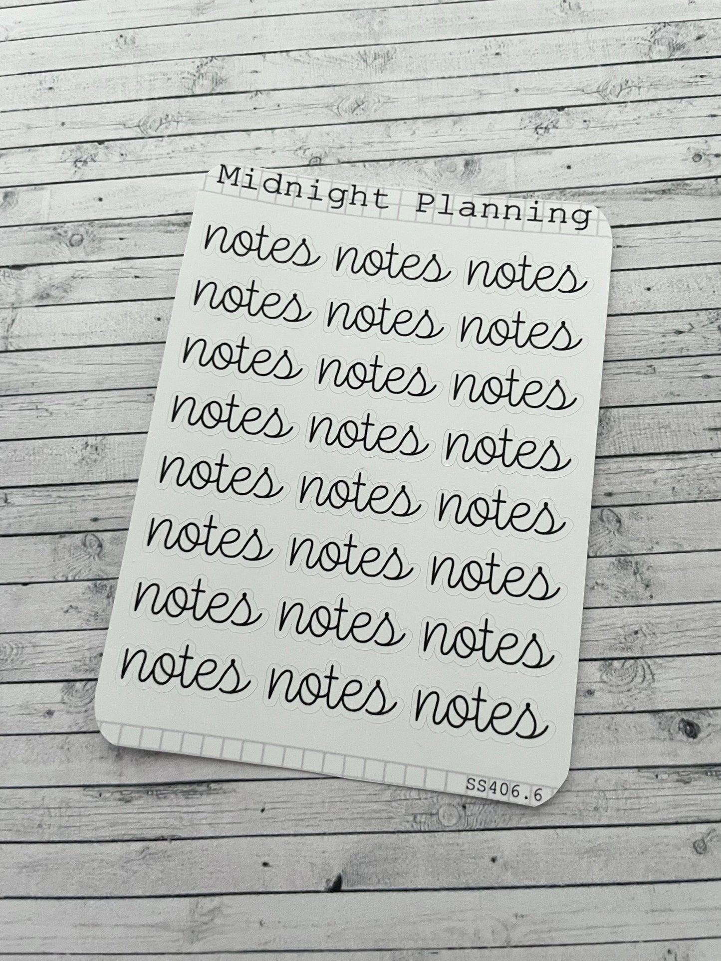 Notes Scripts, Functional and Handmade Planner Sticker Sheets