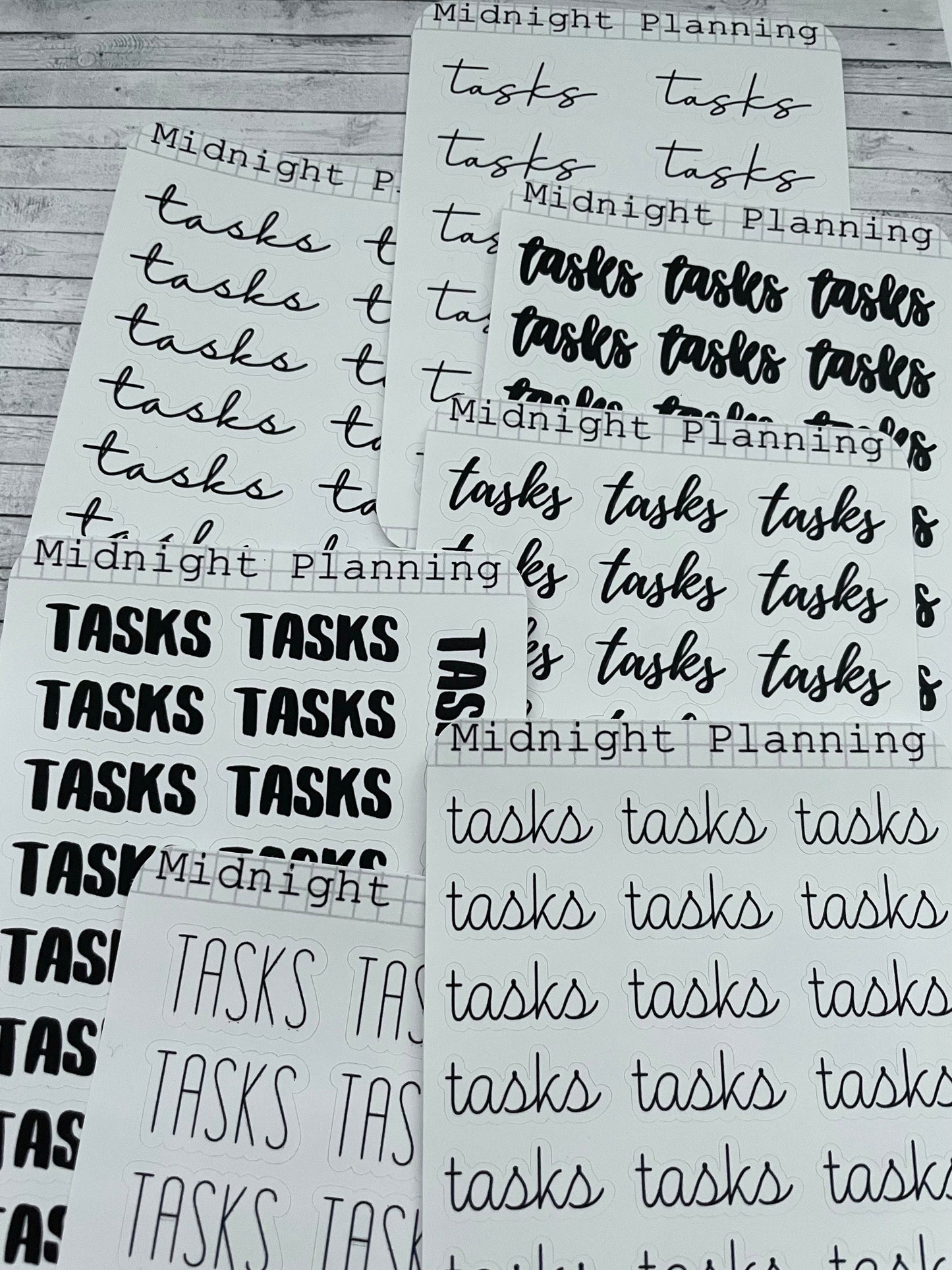 Tasks Scripts, Functional and Handmade Planner Sticker Sheets