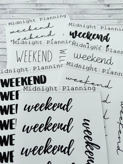 Weekend Scripts, Functional and Handmade Planner Sticker Sheets