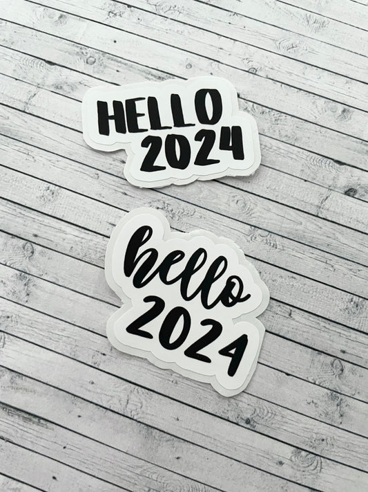 Hello 2024 Title, Functional and Handmade Planner Sticker Sheets
